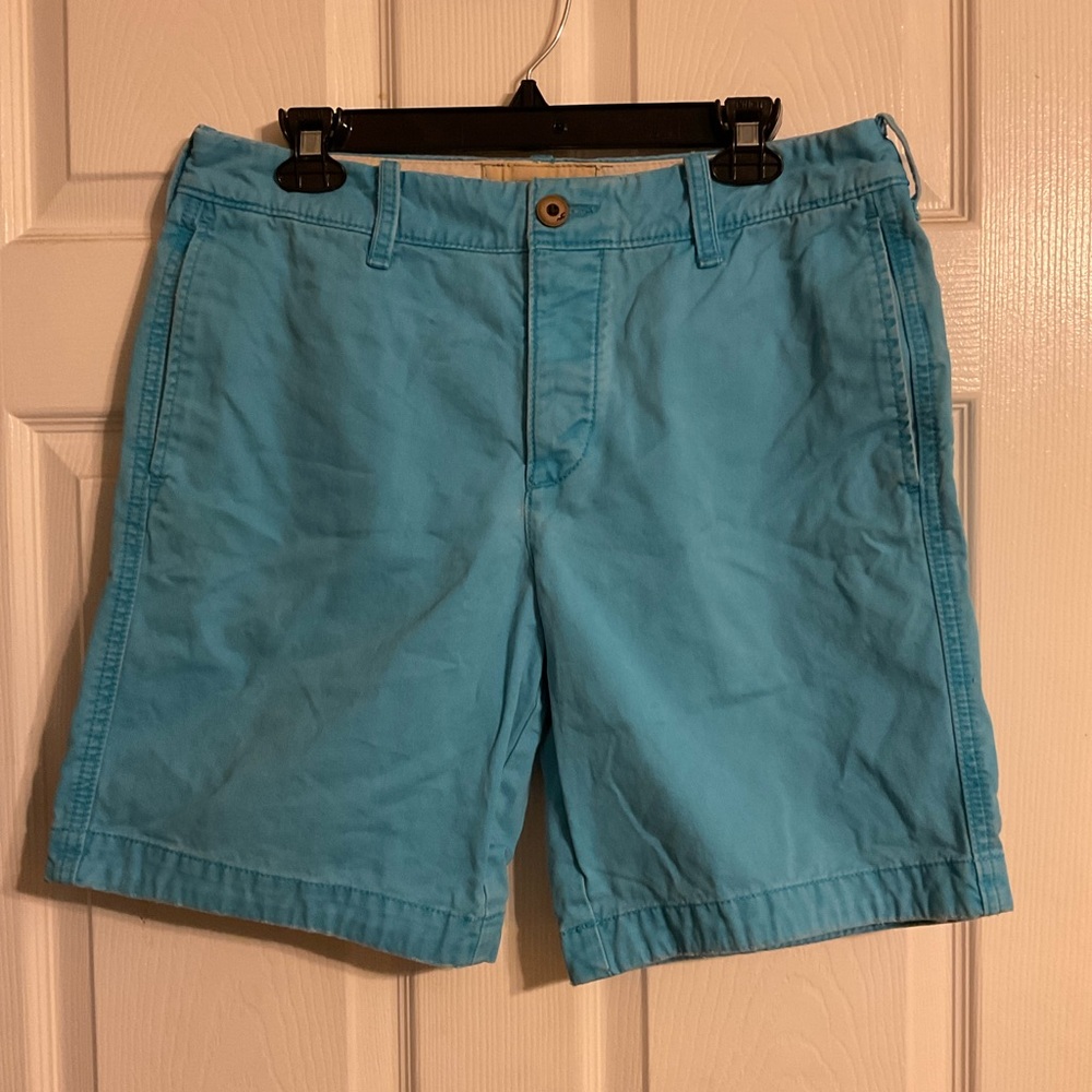 Hollister Aqua Blue Flat Front Cotton Shorts